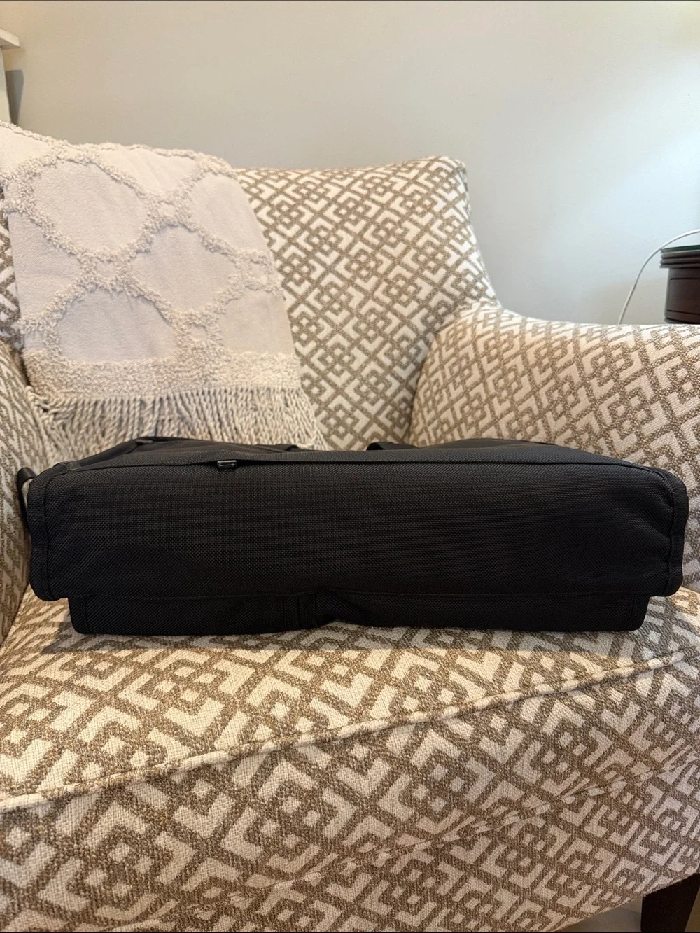 Tumi Black Nylon Briefcase with Dual Front Pockets and Leather Tag